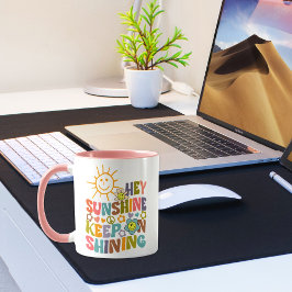 Hey Sunshine, trendy Blume Retro Vegan Tasse
