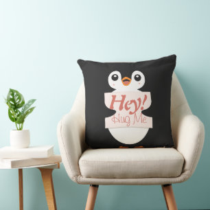 Hey! Umarme mich - Pinguinkostüm Personalisierung Kissen