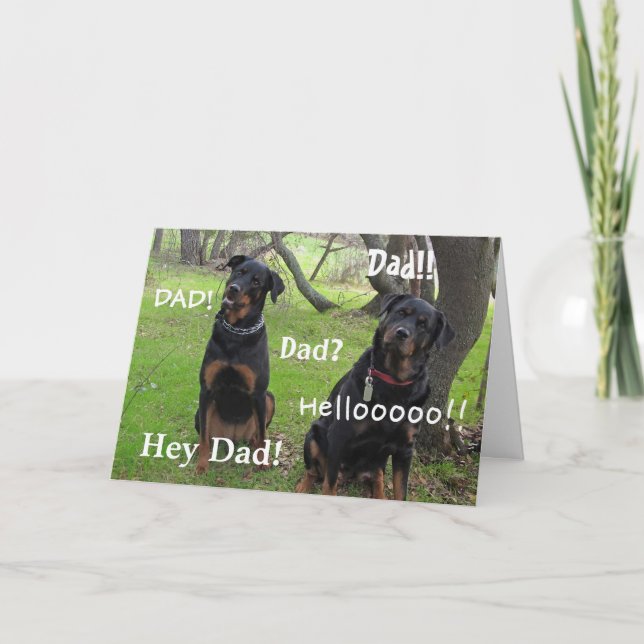 Hey Vater Rottweiler Vatertagskarte Karte (Vorderseite)