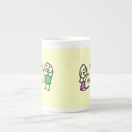 Hey Wanna Sip Tea Bone China Cups von RoseWrites Prozellantasse