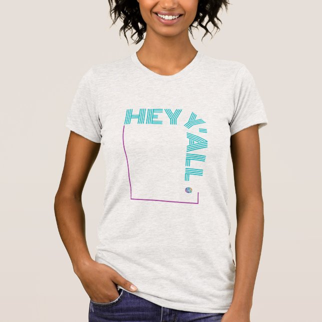 "Hey Y'all" Grau T-Shirt (Vorderseite)