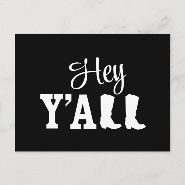 Hey Y'all Postkarte (Vorderseite)
