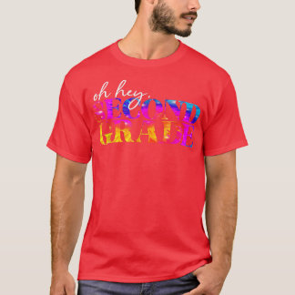 Hey, zweite Gefärbte Krawatte zurück zum Lehrer T-Shirt