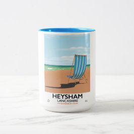 Heysham Lancashire Vintages Zugposter Zweifarbige Tasse