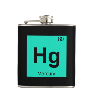 Hg - Quecksilber Chemie Periodensystem Symbol Flachmann