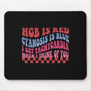 Hgb ist rot Zyanose ist blau Valentins-Cupid-Favo Mousepad
