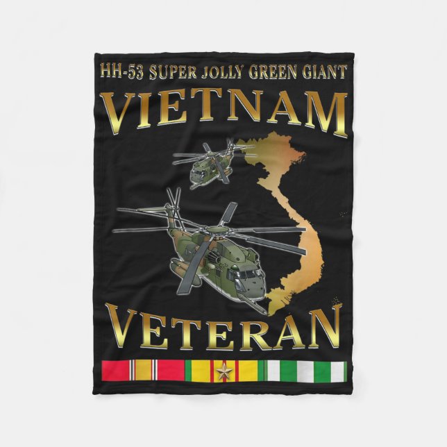 Hh-53 Super Jolly Green Giant Helicopter Vietnam V Fleecedecke (Vorderseite)