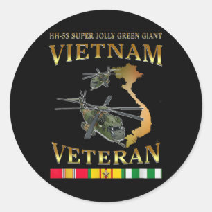 Hh-53 Super Jolly Green Giant Helicopter Vietnam V Runder Aufkleber