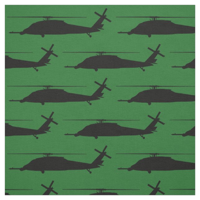 HH-60 Pave Hawk Silhouette Black auf Green Stoff (Muster)