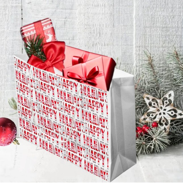 HH Against Snow Große Geschenktüte (This cheerful, looking gift bag design, is uplifting, and gets you ready for the holidays!)