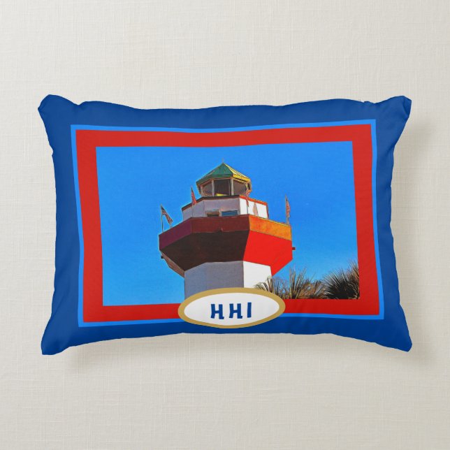 "HHI" Hilton Head Harbour Town Lighthouse Dekokissen (Vorderseite)