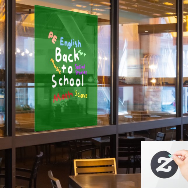HI54EDU Zurück zur Schule Fensteraufkleber (Restaurantfenster)