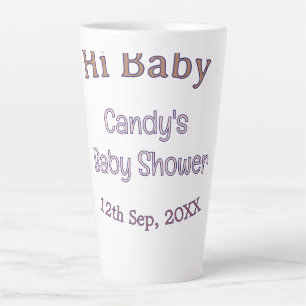 hi baby shower blau name datum maron modern trendy milchtasse