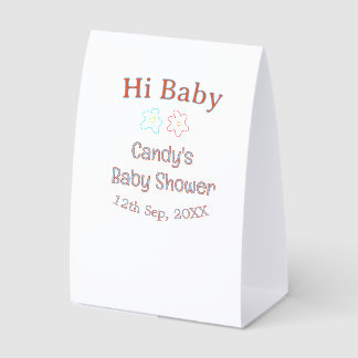 hi Babyparty blau orange Blume trendy retro mod Tischaufsteller
