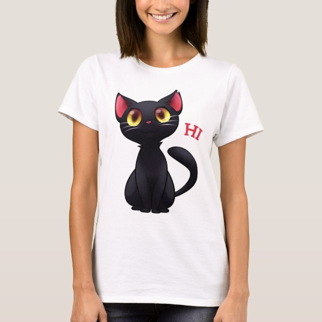 Hi Black Cat T - Shirt (Vorderseite)
