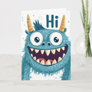 Hi Blue Monster Feiertagskarte