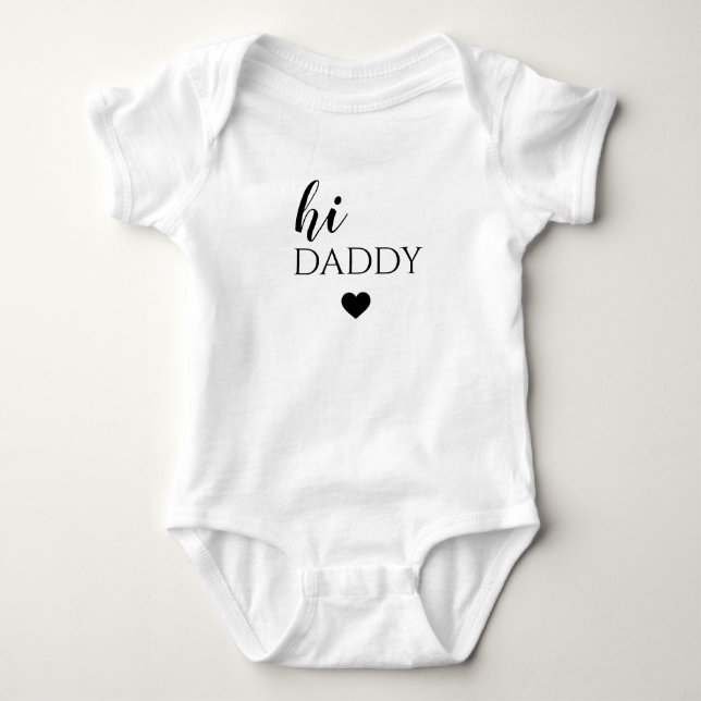 Hi Daddy Personalisiert Announcement Vater Reveal  Baby Strampler (Vorderseite)