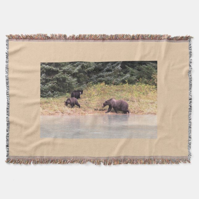 Hi def Fotografie von Mutter Grizzly und 2 Cubs Decke (Vorderseite)