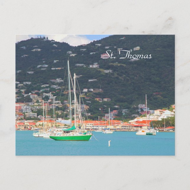 Hi def Fotografie von St. Thomas, Boats Postkarte (Vorderseite)