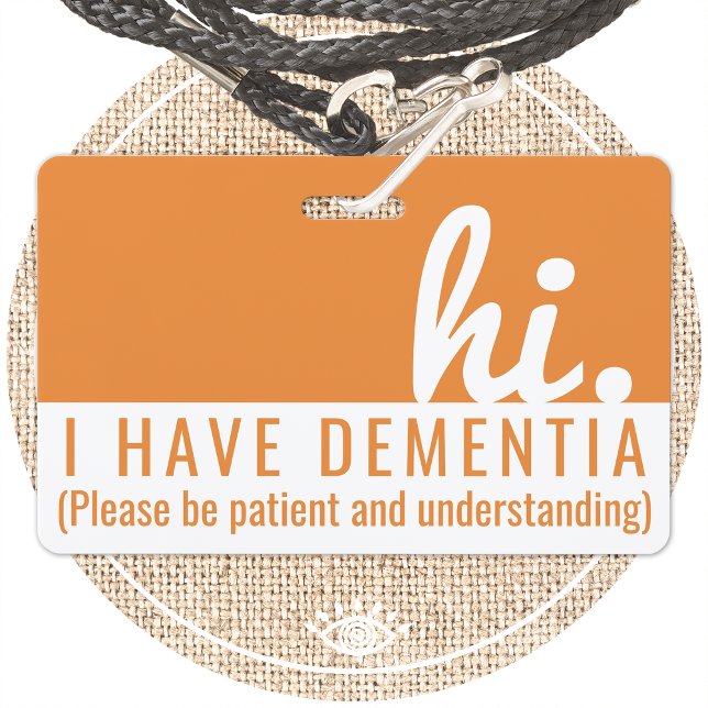 hi-Demenz und Alzheimer-Patient pvc-Abzeichen Ausweis (Von Creator hochgeladen)