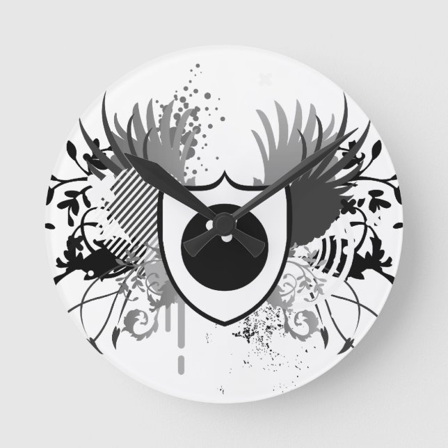 Hi-Fi-Bowling Runde Wanduhr (Vorderseite)