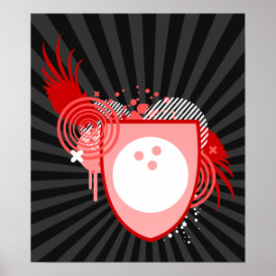 Hi-Fi-Bowling-Wappen Poster