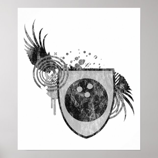 Hi-Fi-Bowling-Wappen Poster (Vorne)