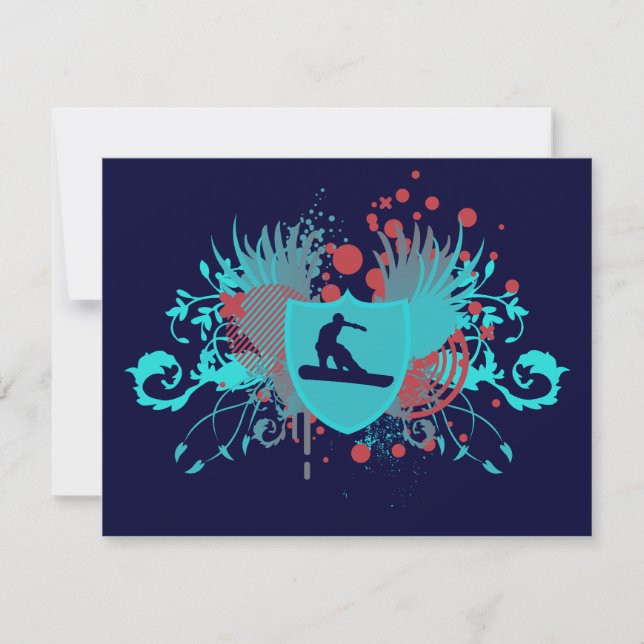 Hi-Fi-Snowboarder Einladung (Vorderseite)