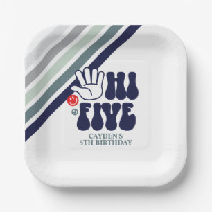 HI FIVE Retro gestreifte Pappteller