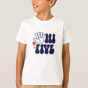 Hi Five! Retro-Streifen 5. Geburtstags-T-Shirt T-Shirt