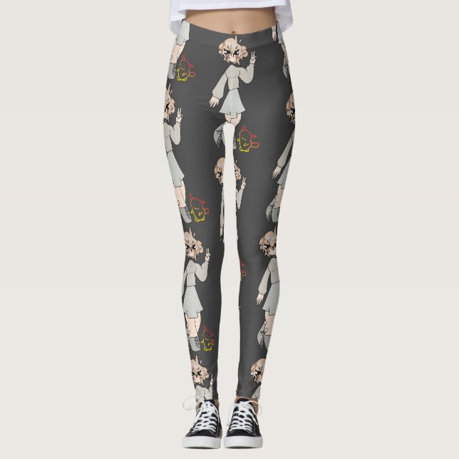 Hi Girl Baby Niedlich Zeichnend Leggings (Vorderseite)