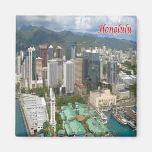 HI - Hawaii - Honolulu - Panorama Magnet