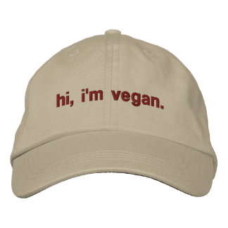 Hi, ich bin vegan bestickter Hut