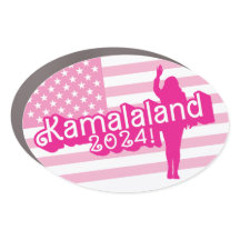 "Hi Kamala" - Oval Car Magnet (kein Slogan)
