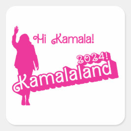 "Hi Kamala" - Square Sticker (Tagline B)