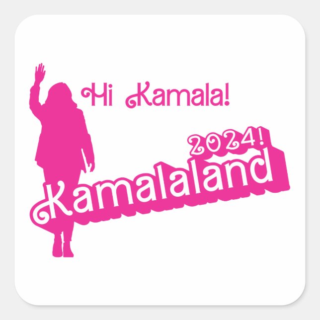 "Hi Kamala" - Square Sticker (Tagline B) (Vorderseite)