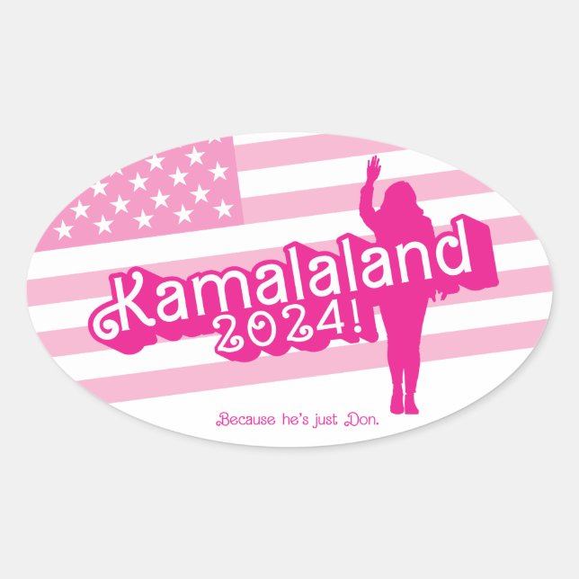 "Hi Kamala" - Sticker ovale (slogan A) (Devant)