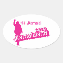 "Hi Kamala" - Sticker ovale (slogan B)