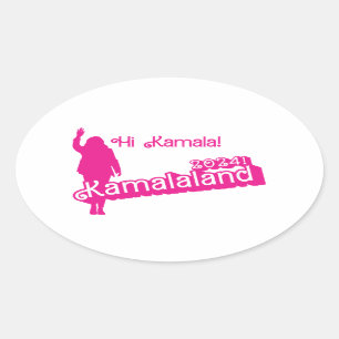 "Hi Kamala" - Sticker ovale (slogan B)