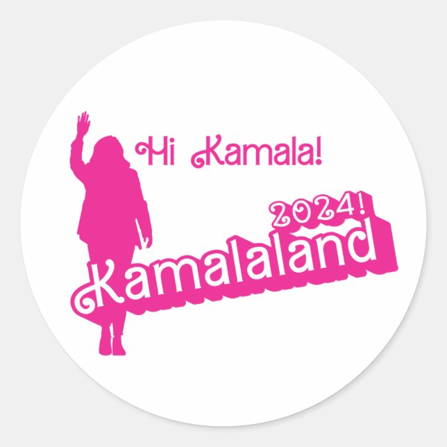 "Hi Kamala" - Sticker rond (slogan B) (Devant)