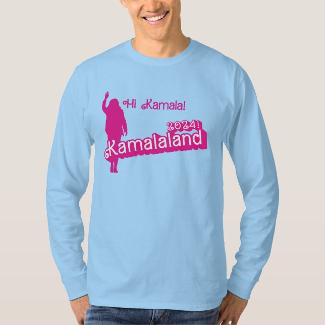 "Hi Kamala" - T-shirt homme (longue avec slogan B) (Devant)
