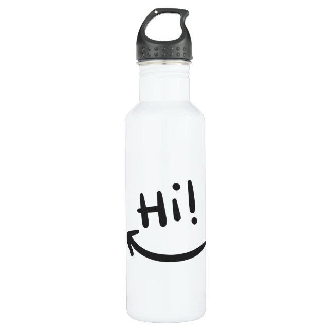 Hi lächelnd edelstahlflasche (Vorderseite)