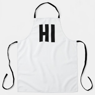 "HI" Modernes Minimalistisch Schwarz/Weiß Schürze