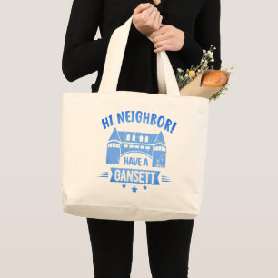 Hi Neighbour hat ein Retro-Geschenk im Stil eines  Jumbo Stoffbeutel