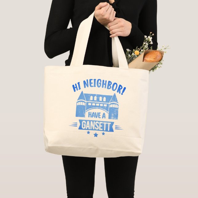 Hi Neighbour hat ein Retro-Geschenk im Stil eines  Jumbo Stoffbeutel (Vorderseite (Produkt))