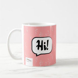 Hi & Niedlich Pink-weiße Blume Muster Kaffeetasse