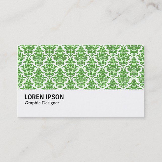 Hi-Phi - 0231 Avocado Green Damask Visitenkarte (Vorderseite)