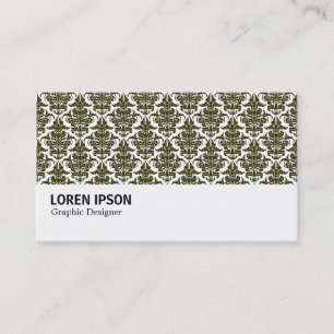 Hi-Phi - 0233 Dunkler Olive Damask Visitenkarte