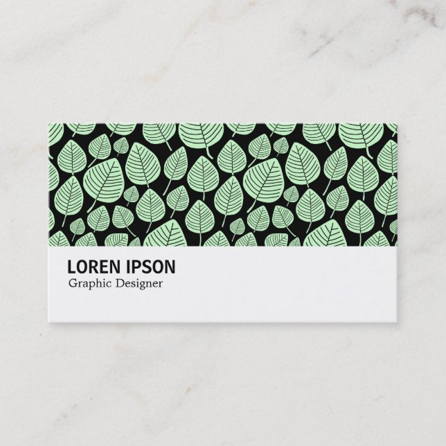 Hi-Phi - 0380 - Blätter - Ghost Green on Black Visitenkarte (Vorderseite)