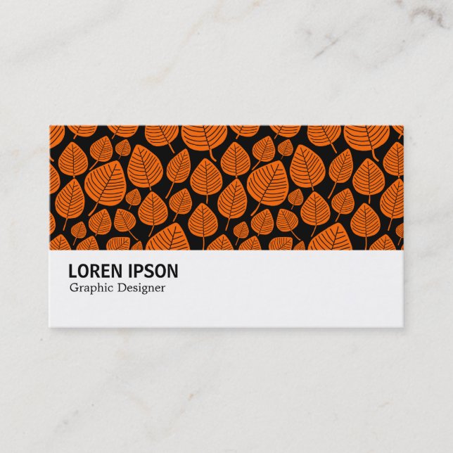 Hi-Phi - 0387 - Blätter - Orange auf Black Visitenkarte (Vorderseite)